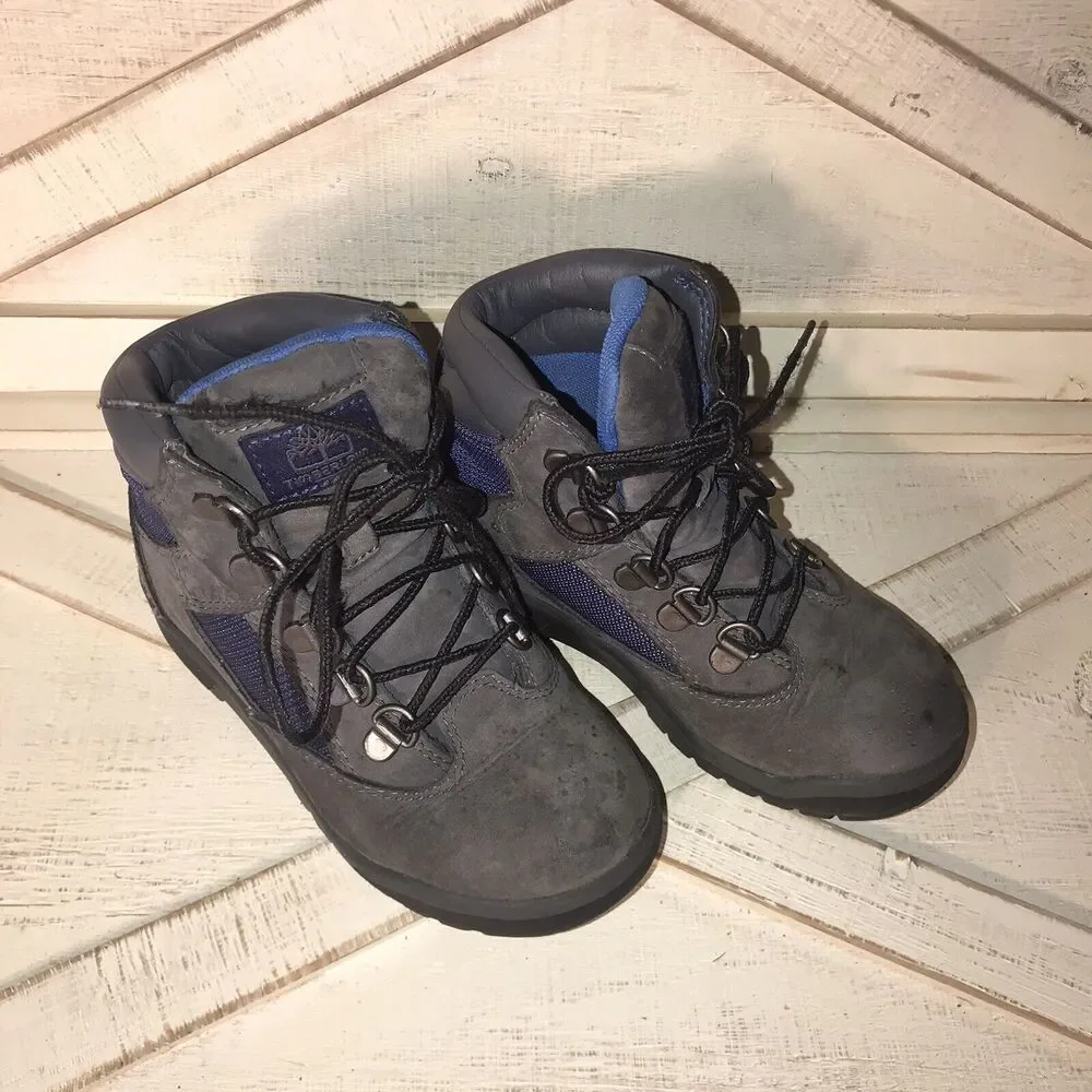 Timberland Field Boot Mid Little Kid / Toddler Shoes Grey-Black Size 11.5